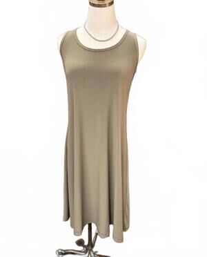 NEW PICADILLY women's sleeveless flared dress in chive